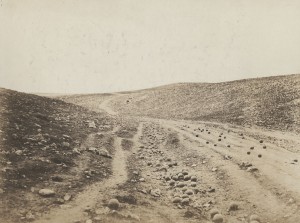 Roger Fenton. “The Valley of the Shadow of Death,” 1855. Salted paper print from a paper negative.