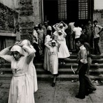 Harry Mattison. “Nuns Leaving the cathedral after the funeral of Archbishop Romero,” March 30, 1980. Gelatin silver print.