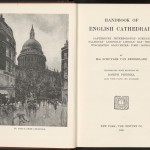 An illustration by Joseph Pennell and the title page of "Handbook of English Cathedrals"