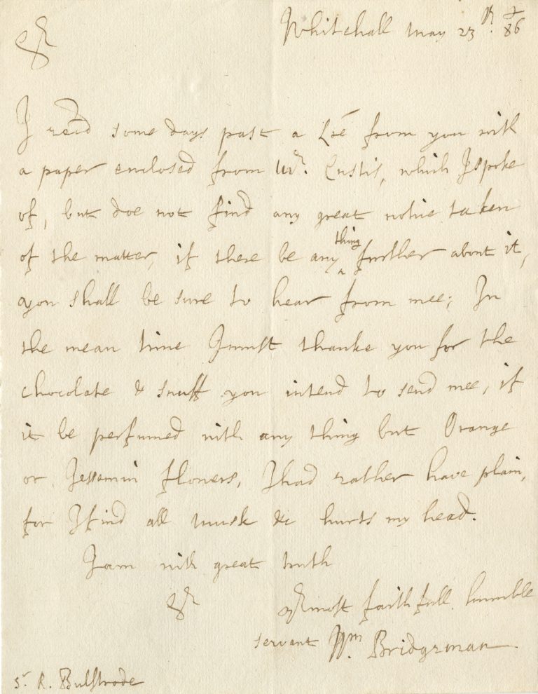 ALS to Sir Richard Bulstrode