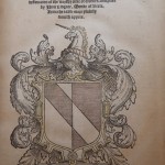 Thomas Churchar inscription and colored title page of "The woorkes of Geffrey Chaucer, newly printed, with divers addicions, whiche were never in printe before: with the siege and destruccion of the worthy citee of Thebes, compiled by Jhon Lidgate, monke of Berie. As in the table more plainly dooeth appere." Photo by Hope Johnston.