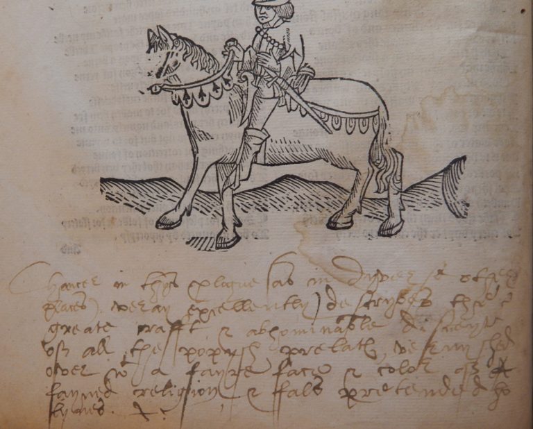 A reader annotates the "Pardoner's Prologue." Photo by Hope Johnston.