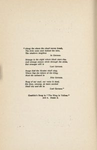 Page from "The King in Yellow" by Robert G. Chambers.