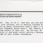 Email exchange between T. C. Boyle and his former high school student Chris Finer from May 2003. (79.1)