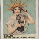 Z. P. Nikolaki. “Hello! This is Liberty speaking.” 1918. Lithograph. 30.5 x 22.5 cm.