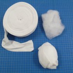 “Knee pad” made of polyester stockinette and batting. Photo by Jill Morena.