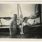 Photo of Ian McEwan as a young boy with his parents in Singapore, ca. 1954.