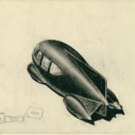 Norman Bel Geddes. "Motorcar No. 9 Rearview." Ca. 1932.