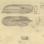 Norman Bel Geddes. "Motorcar No. 9 composite drawing." Ca. 1932.