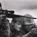David Douglas Duncan. "U.S. Marine snipers work closely in three-man teams." Khe Sanh, Vietnam, February 1968.