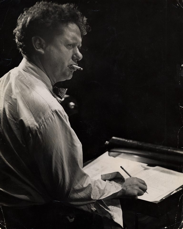 Photo of Dylan Thomas by Rollie McKenna, ca. 1953.