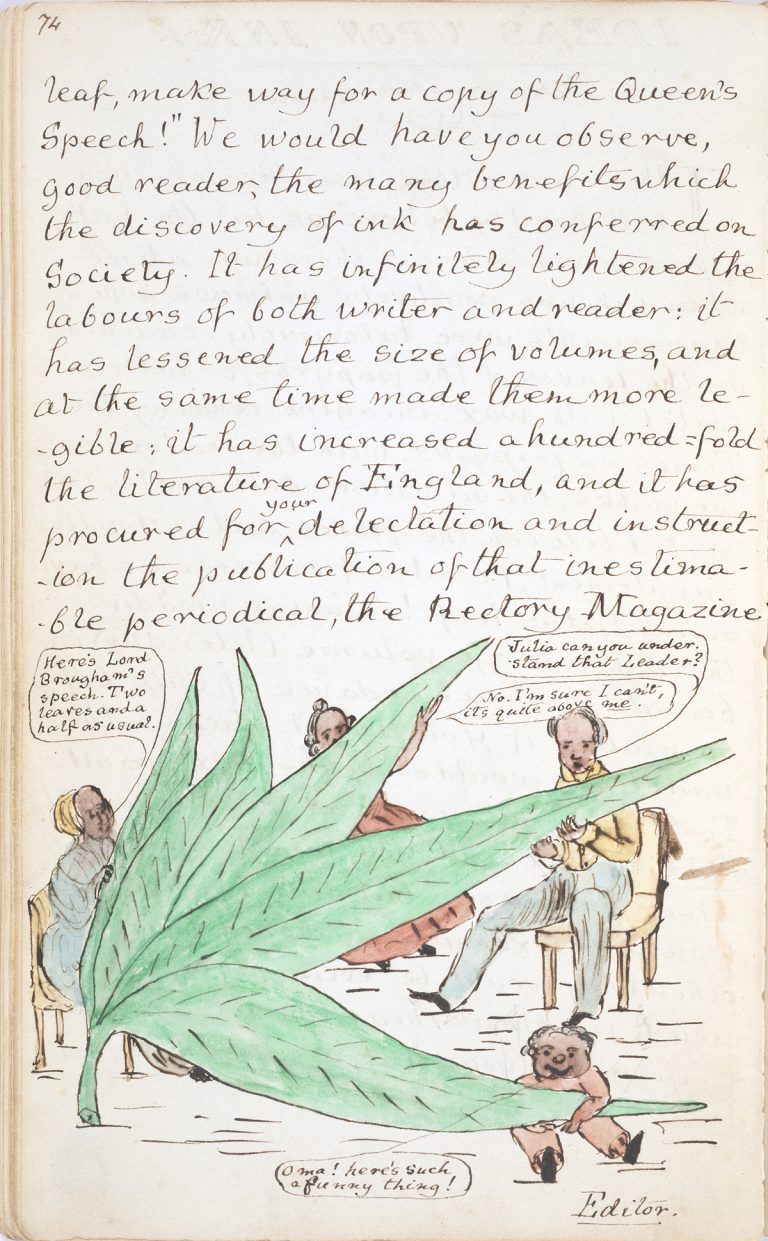 Illustrations from Charles Dodgson's [Lewis Carroll], The Rectory Magazine, produced by Dodgson and his siblings in 1850.