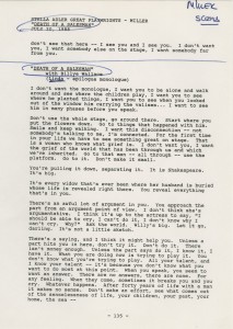 Stella Adler's acting notes and script analysis of "Death of a Salesman." July 20, 1988. The Stella Adler Collection. Reprinted by permission of The Stella Adler Studio of Acting. All rights reserved.