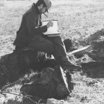 David Mamet on set of "The Postman Always Rings Twice." Photographer unknown.