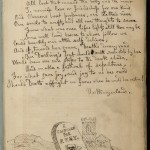 Pages from a commonplace book in which Patrick Branwell (brother of Emily and Charlotte Bronte) contributed four pages of poetry and sketches. Images courtesy of Harry Ransom Center.