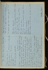 Pages from a commonplace book kept by Nancy Cunard, full of quotes and poems penned by friends in the book. Images courtesy of Harry Ransom Center.