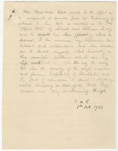O. W. Richardson. What the Nobel Prize has meant for me, October 8, 1933.