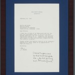 A framed letter from President Bill Clinton to Miller Williams, dated February 20, 1997.