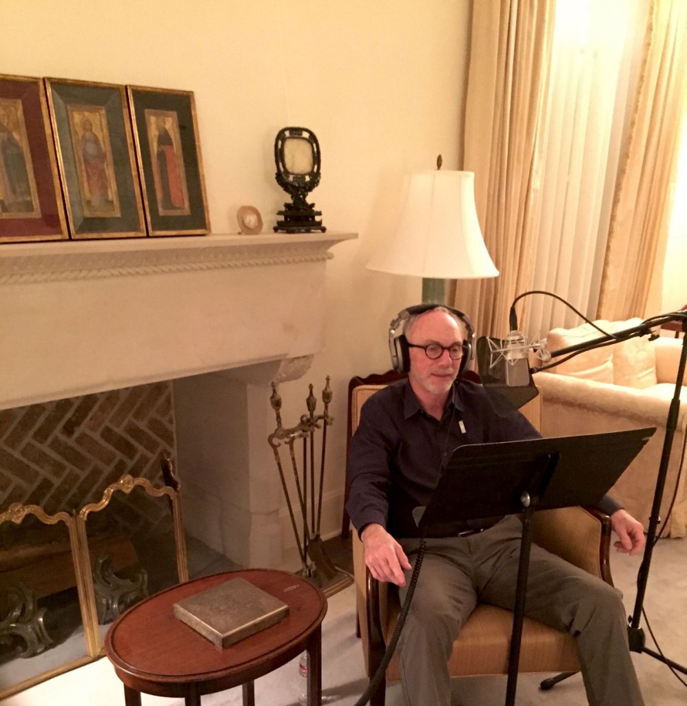 Peter Mears recording the audio tour for the exhibition Frank Reaugh: Landscapes of Texas and the American West. Photo by Jake Moon. 
