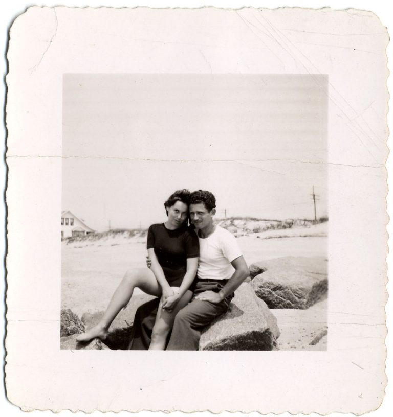 Undated photograph of Mailer with wife Beatrice Silverman. Unknown photographer.