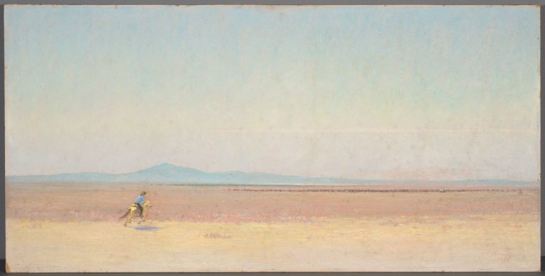 Frank Reaugh The Herd Moves On, Number 7 from Twenty-four Hours with the Herd, 1932, pastel on Masonite, 24 x 48 1/16 inches