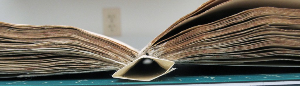 A hollow tube allows the text block to open flat.