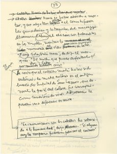 Gabriel García Márquez’s verso of a draft page of "Of Love and Other Demons."
