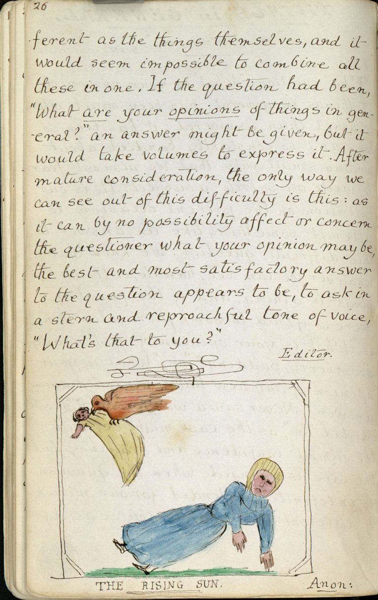 Charles Lutwidge Dodgson, 1832-1898, The Rectory Magazine, 1850, manuscript. Charles Lutwidge Dodgson Collection, Harry Ransom Center.