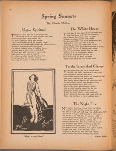 Claude McKay’s poem “The White House” as it first appeared in The Liberator (May 1922)