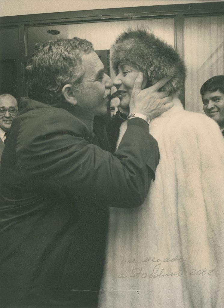 Gabriel García Márquez and his wife, Mercedes, in Sweden for the Nobel prize ceremony, 1982.