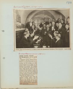 Clippings documenting Thomas Mann’s 1927 visit to Warsaw PEN, two years before being awarded the Nobel Prize in Literature. Mann left Germany in 1933 and went on to be an active opponent of the Nazi regime during World War II.