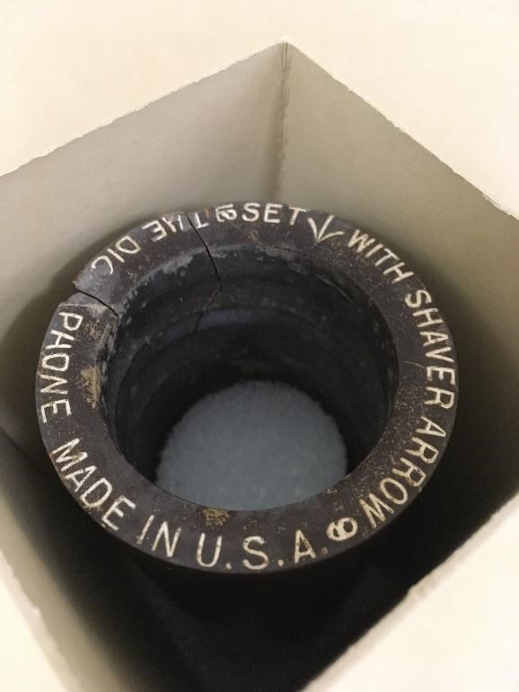 A wax cylinder in new housing.