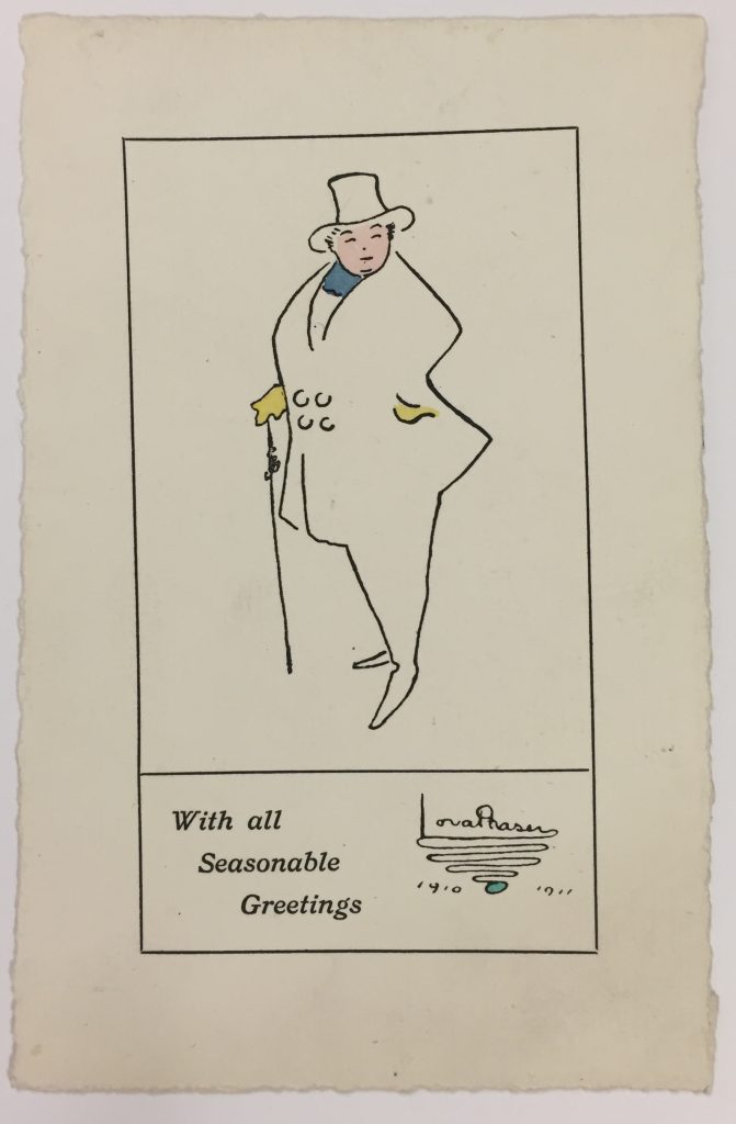 Claud Lovat Fraser, holiday greeting card, 1910, 72.20.17b