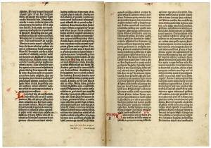 [Biblia latina, commonly known as the Gutenberg Bible (Mainz: Johann Gutenberg and Johann Fust, between 1454 and 1456)], 40 verso and 41 recto.