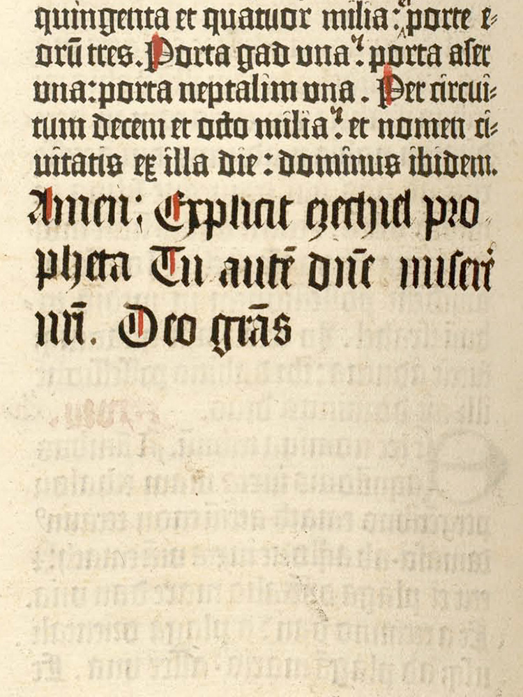 Gutenberg Bible, fol. 454 verso (detail).
