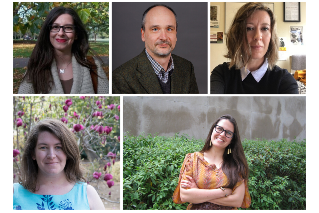 Clockwise from top left: Gabriella Infante, Stefano Villani, Maebh Long, Allison Pappas, and Anne Sullivan.