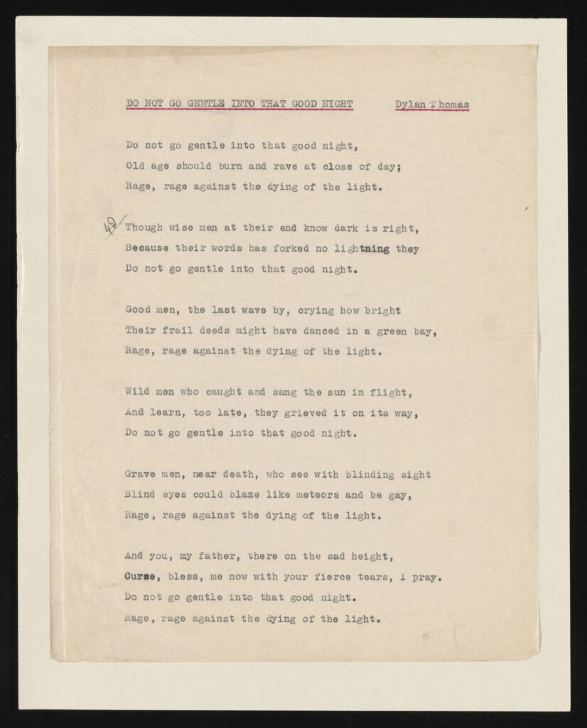 Dylan Thomas typescript