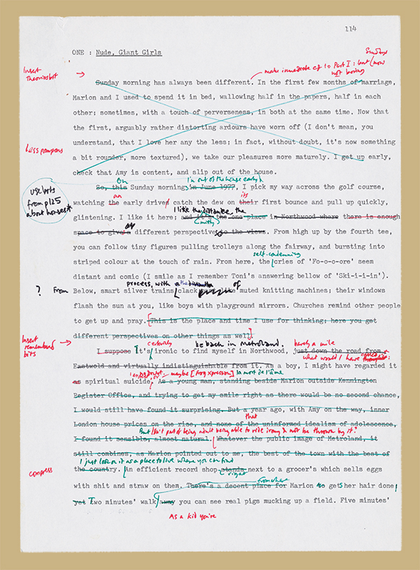 Draft of the first chapter of the third part of Metroland by Julian Barnes, 1980. Julian Barnes Papers 1971-2000, Box 5, Folder 1, Harry Ransom Center. © Julian Barnes.