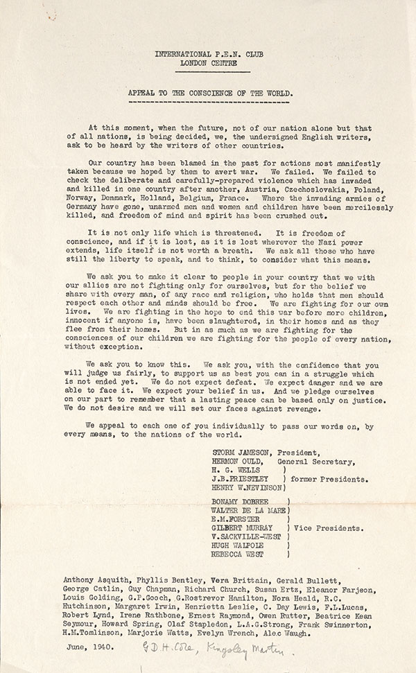 Letter of declaration