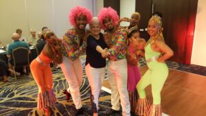 Carribean dance troupe with Karroll Kitt - courtesy of Karroll Kitt