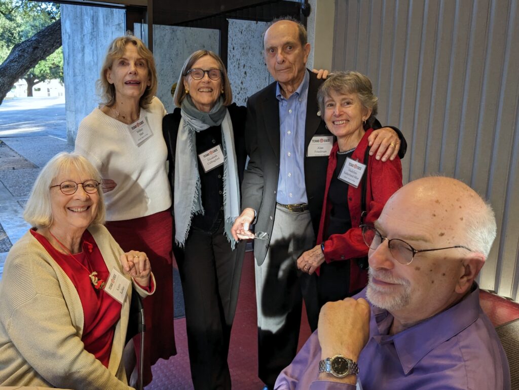 2023 Holiday Party - Karen Kelton, Hillary Hart, Elizabeth Cullingford, Alan Friedman, Madeline Sutherland-Mier, Bob Lawrence