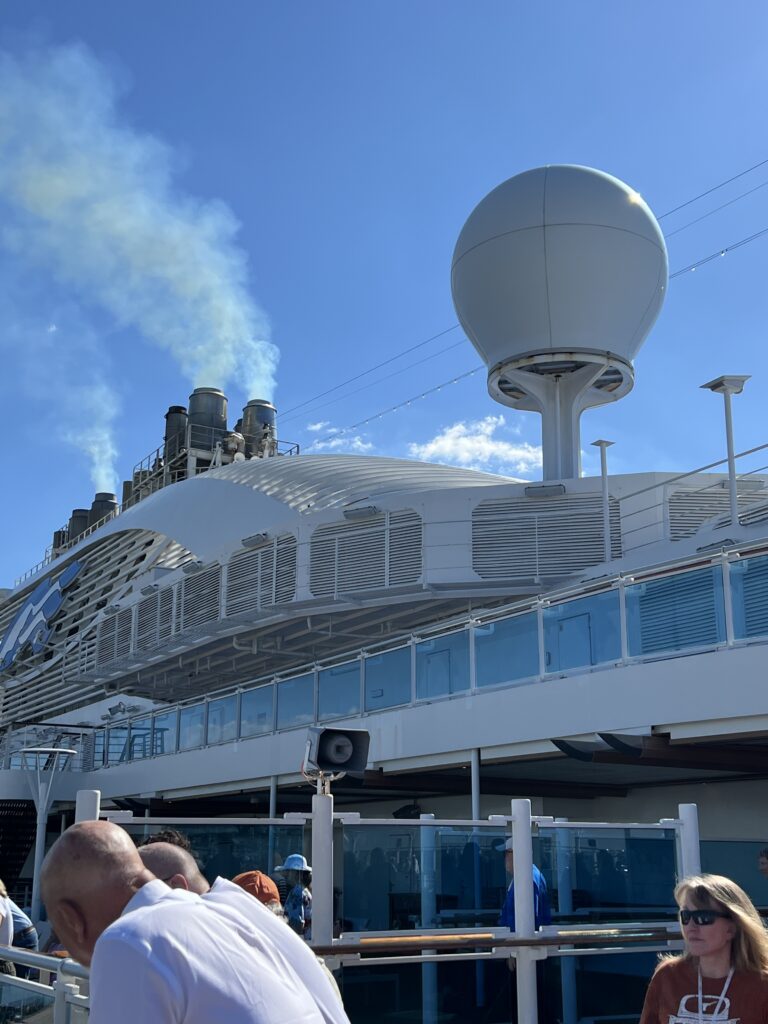 Powering up to leave Southampton (Jean Harrison)