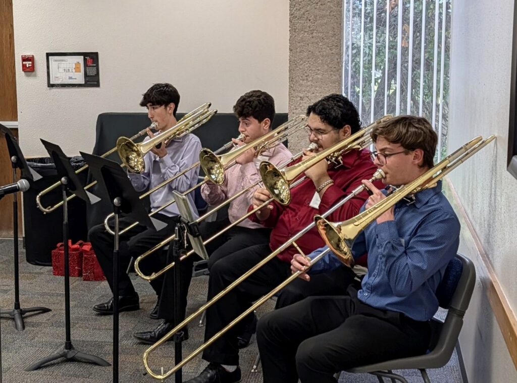 Trombonists Jackson Quevedo, Jace Byrd, Brandon Reyes, Ross Ganske