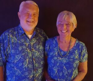 Don and Anita taken aboard the Insignia in French Polynesia on Valentine's Day