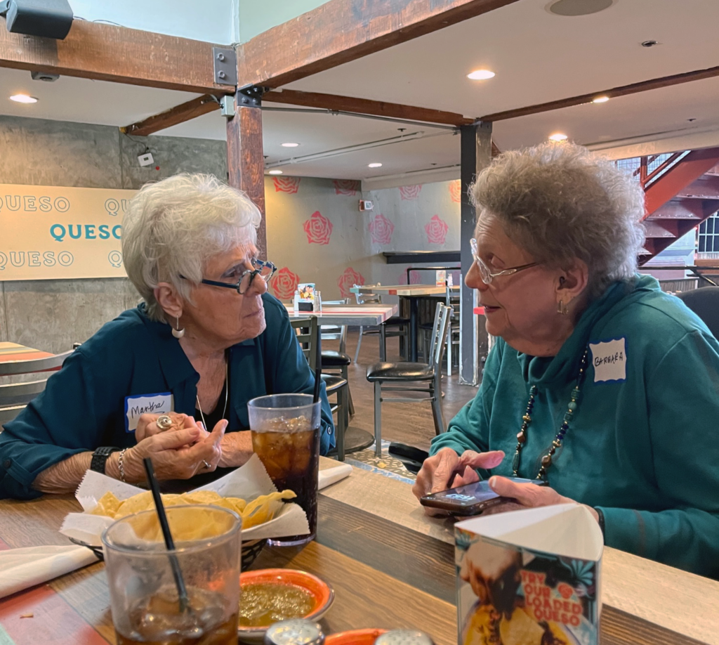 Foodies at Trudy's, 2/22/2023 - Martha Hilley and Barbara Frock