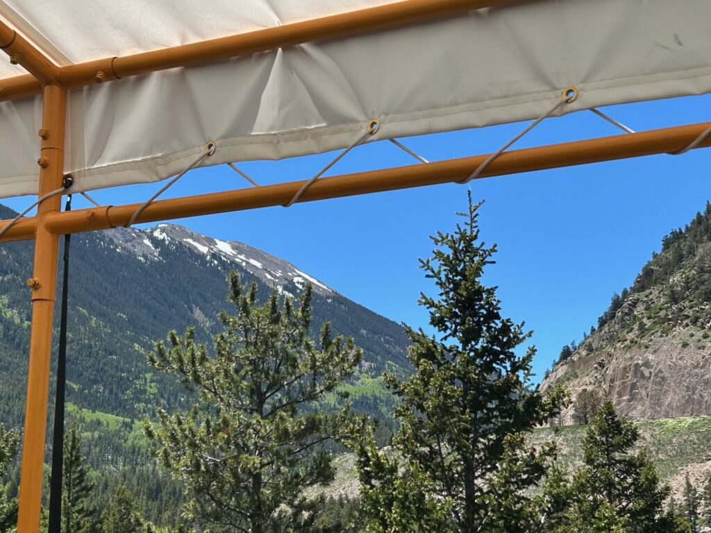 Snow-capped mountains on the Georgetown train loop!