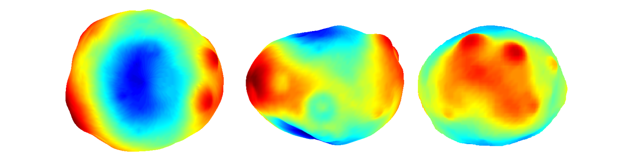Moon gravity field exaggerated