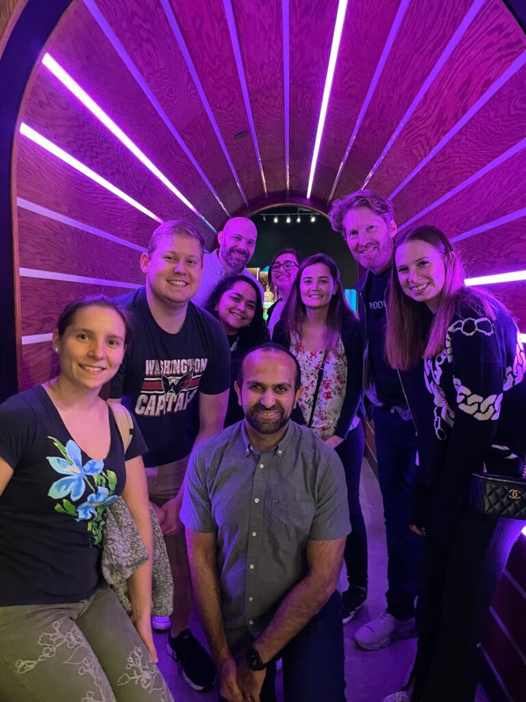 2023 February 5th Lab Social Event for goodbye and celebrating Dr. Hefnawy on his new journey (group photo with Dr. Hefnawy, Dr. Smyth, and lab members)