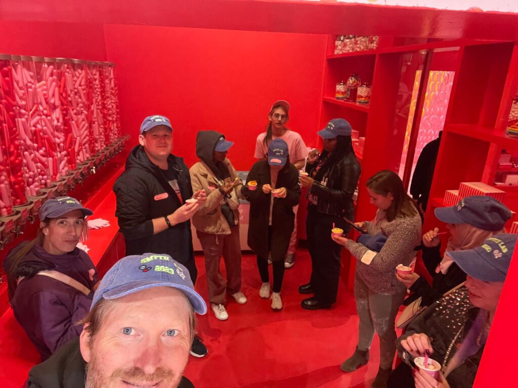 Lab members and Dr. Smyth at ice cream museum