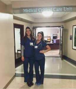 Courtney, pictured right, with another student extern. 